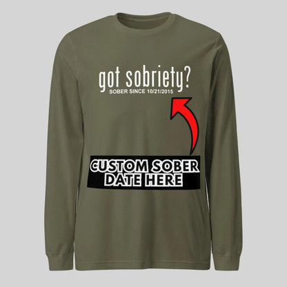 Got Sobriety Long Sleeve Sober T Shirt side view (view 16)