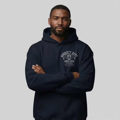 Sobriety Dept Recovery Hoodie back view (view 7)