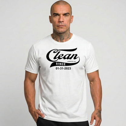 Clean Since Tee with Personalized Sobriety Date | Sober T Shirt