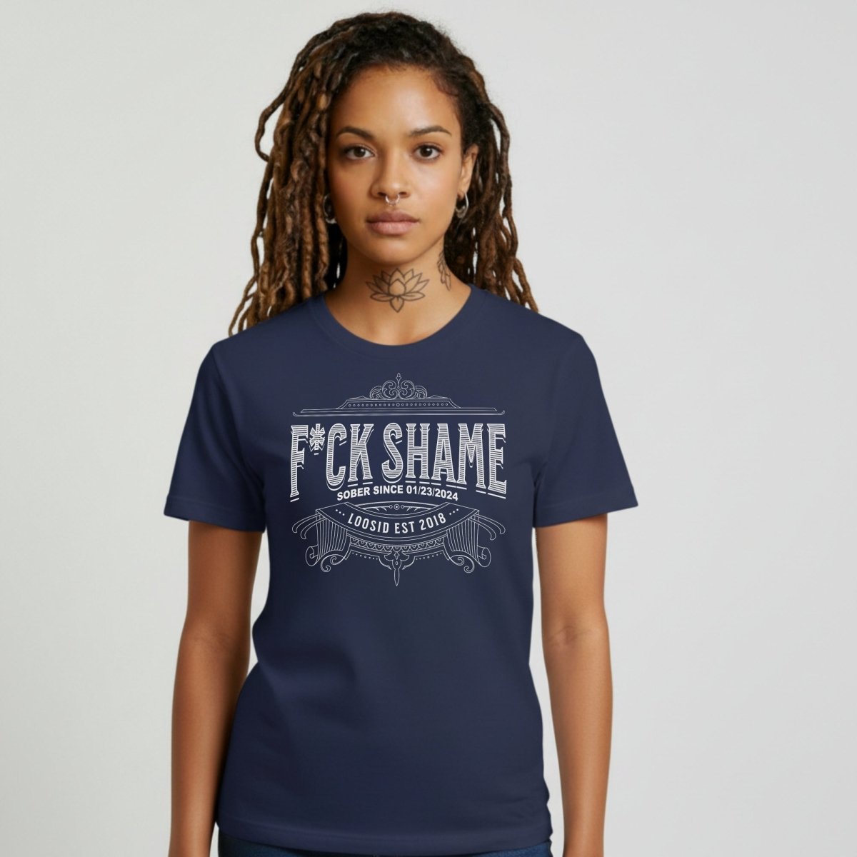 F*ck Shame Sober T Shirt side view (view 26)