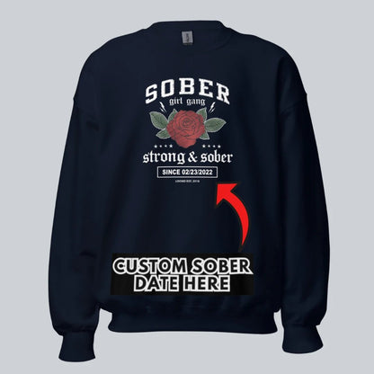 SOBER Girl Gang Strong & Sober Recovery Hoodie fit detail (view 9)