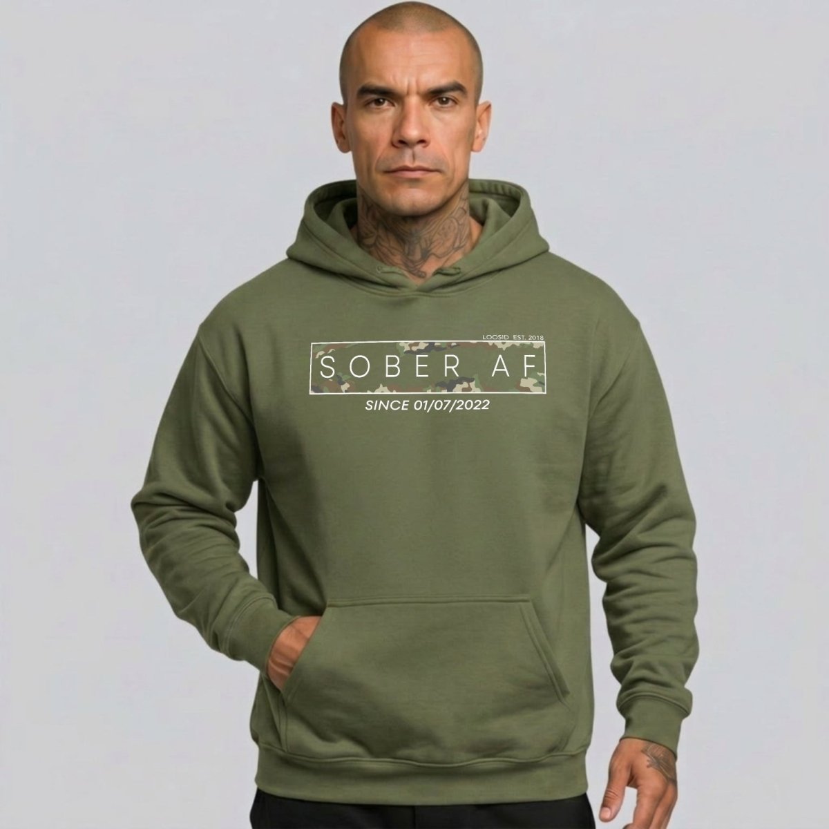 Recovery Hoodie | Men's Sober AF Camo Hoodie