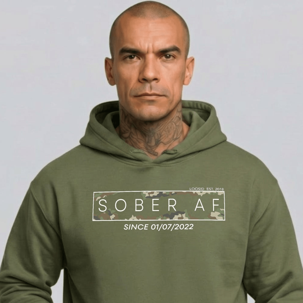 Recovery Hoodie | Men's Sober AF Camo Hoodie