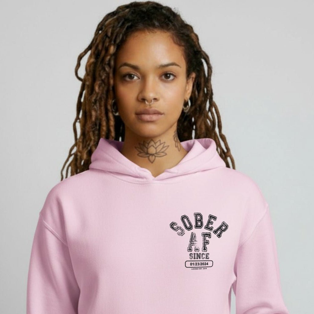 Sober AF Recovery Hoodie featuring the design (view 41)