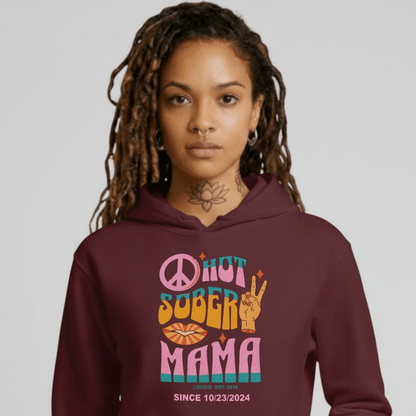 Hot Sober Mama Recovery Hoodie lifestyle view (view 15)