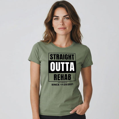 Straight Outta Rehab Sober T Shirt product photo (view 10)