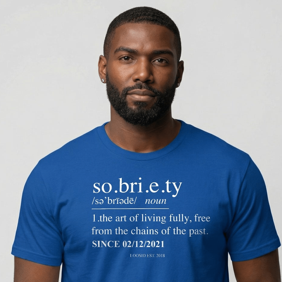 Sober T Shirt | Sobriety Definition Men's Graphic Tee for Recovery