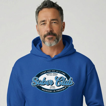 Sober Club Badge Recovery Hoodie packaging detail (view 18)
