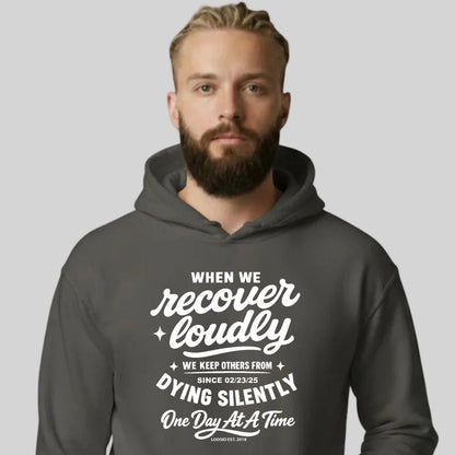 When we recover loudly Recovery Hoodie close-up view (view 12)