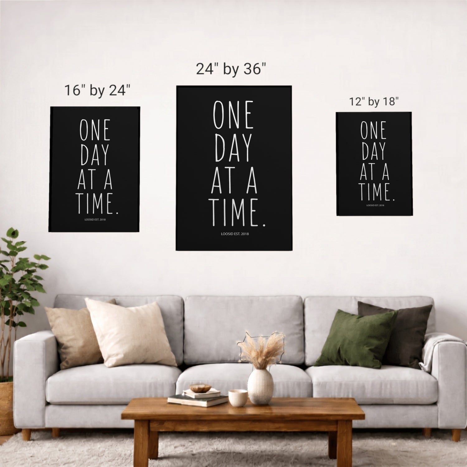 Sobriety Art | One Day At A Time Canvas Wall Art
