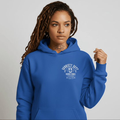 Sobriety Dept Sober AF Recovery Hoodie lifestyle view (view 15)