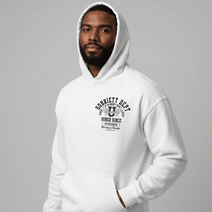 Sobriety Dept Recovery Hoodie lifestyle view (view 35)