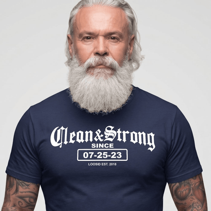 Recovery Date Men's Sobriety Sober T Shirt lifestyle view (view 15)