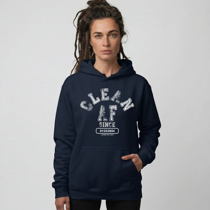 Clean AF Since Recovery Hoodie back view (view 7)