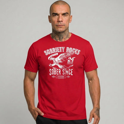 Sober Since Sober T Shirt back view (view 7)