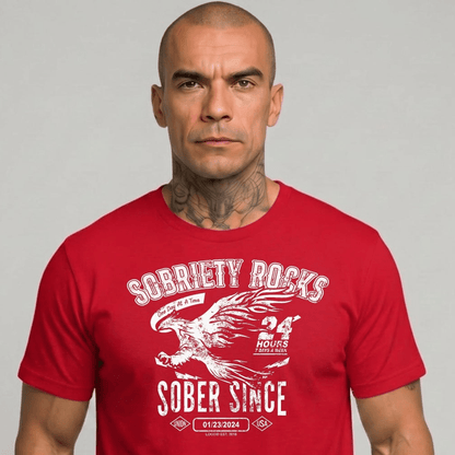 Sober Since Sober T Shirt side view (view 6)