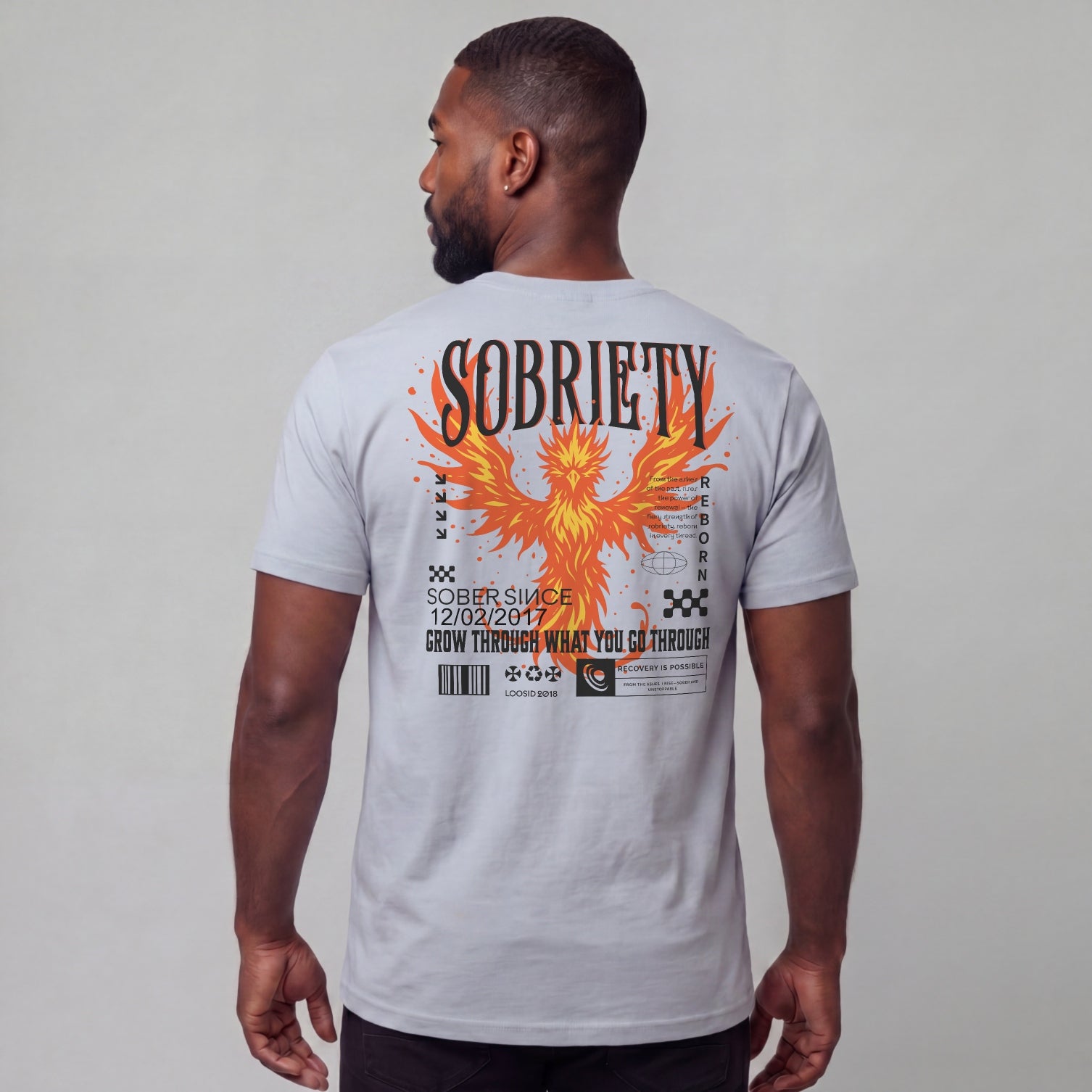 Phoenix Reborn Recovery Limited-Edition T-Shirt with Sobriety Date