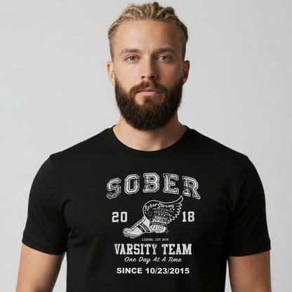 Loosid Sober Varsity Sober T Shirt featuring the design