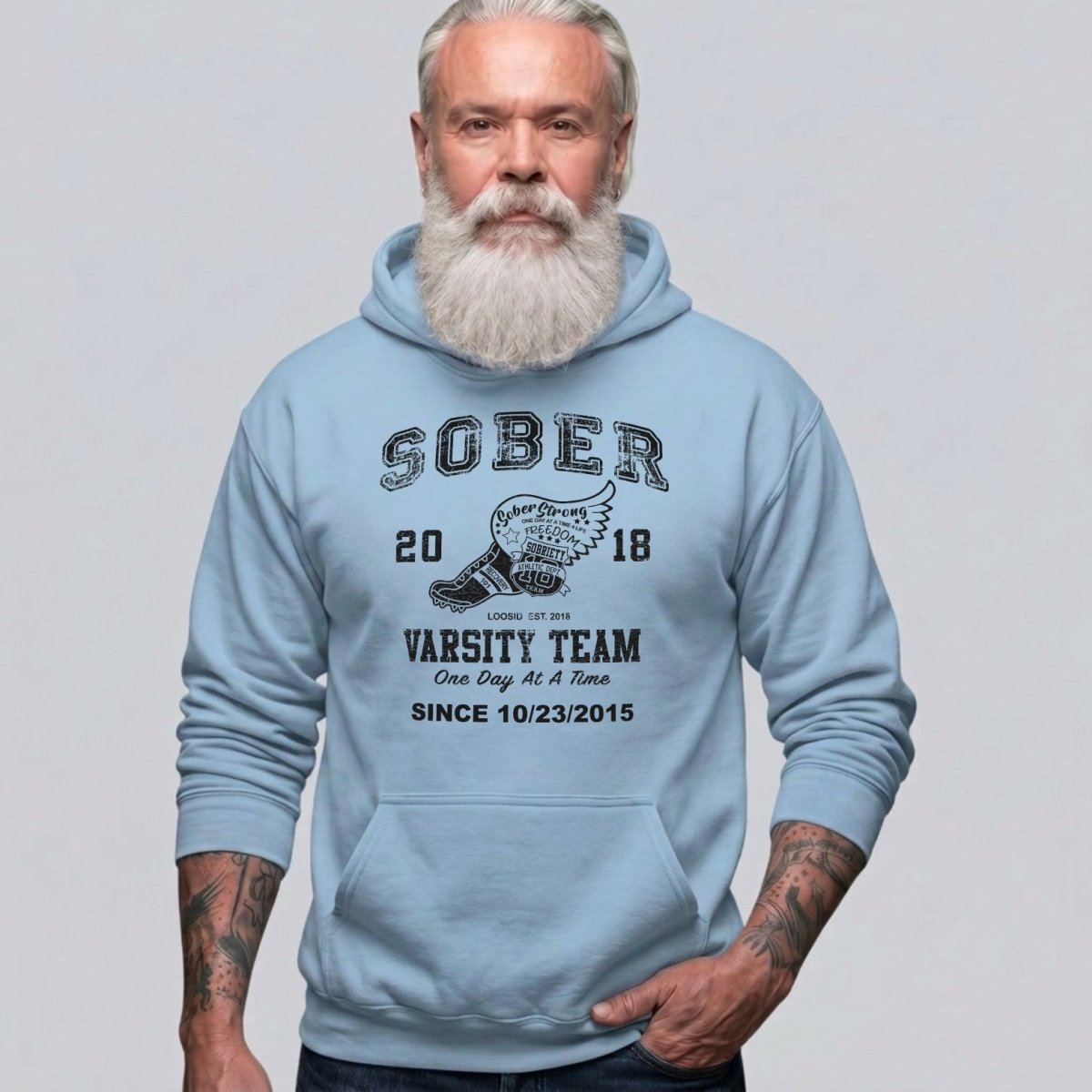 Sober Varsity Team Recovery Hoodie fit detail (view 29)