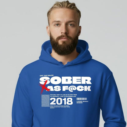 Sober As F*ck Recovery Hoodie back view (view 27)