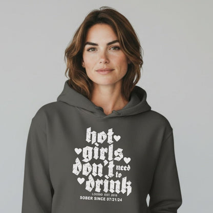 Hot Girls Don't Drink Recovery Hoodie side view (view 16)