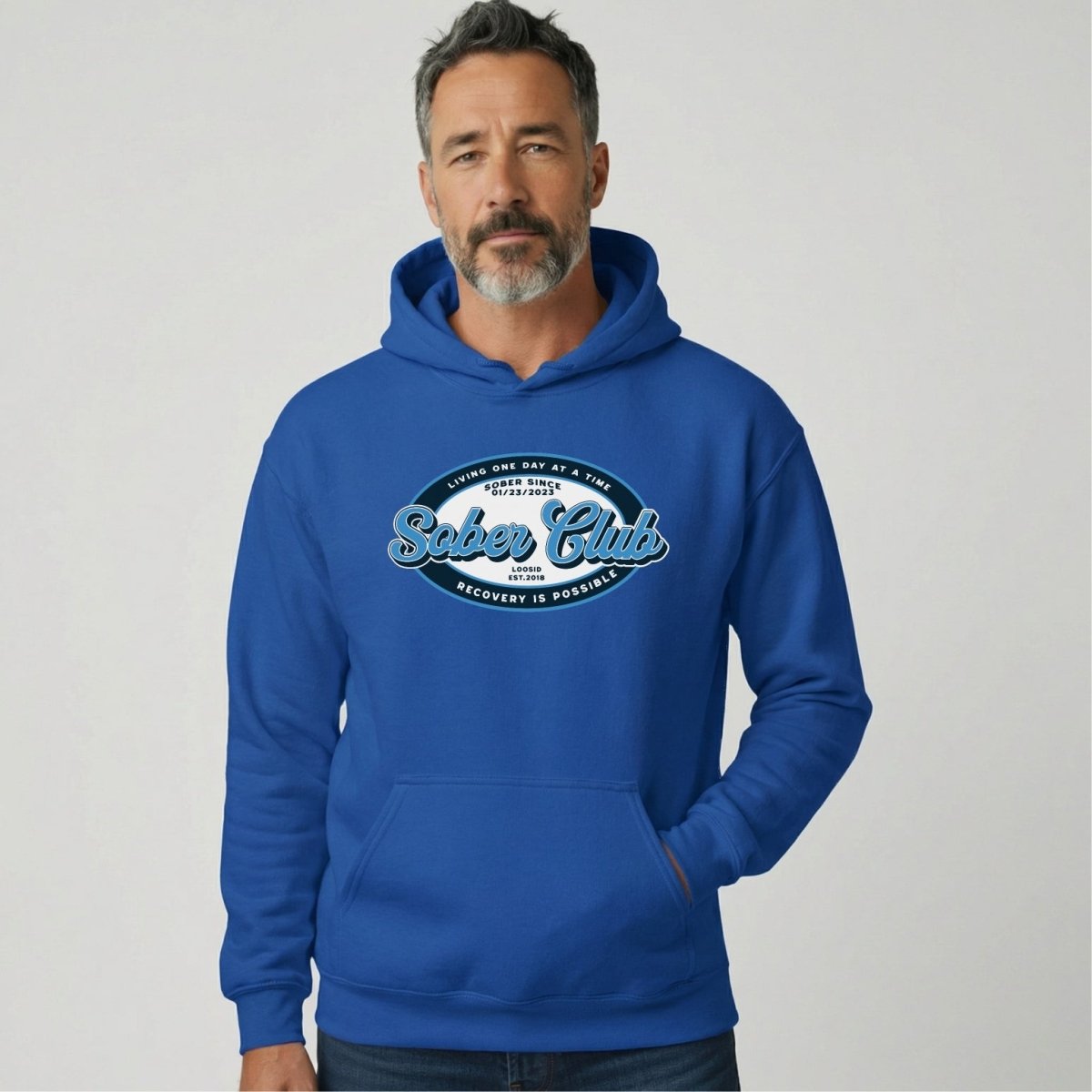Sober Club Badge Recovery Hoodie product photo (view 20)