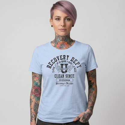 Clean Since Sobriety Sober T Shirt graphic detail (view 24)