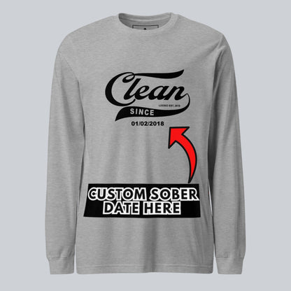 Clean Since Long Sleeve Sober T Shirt product photo (view 20)