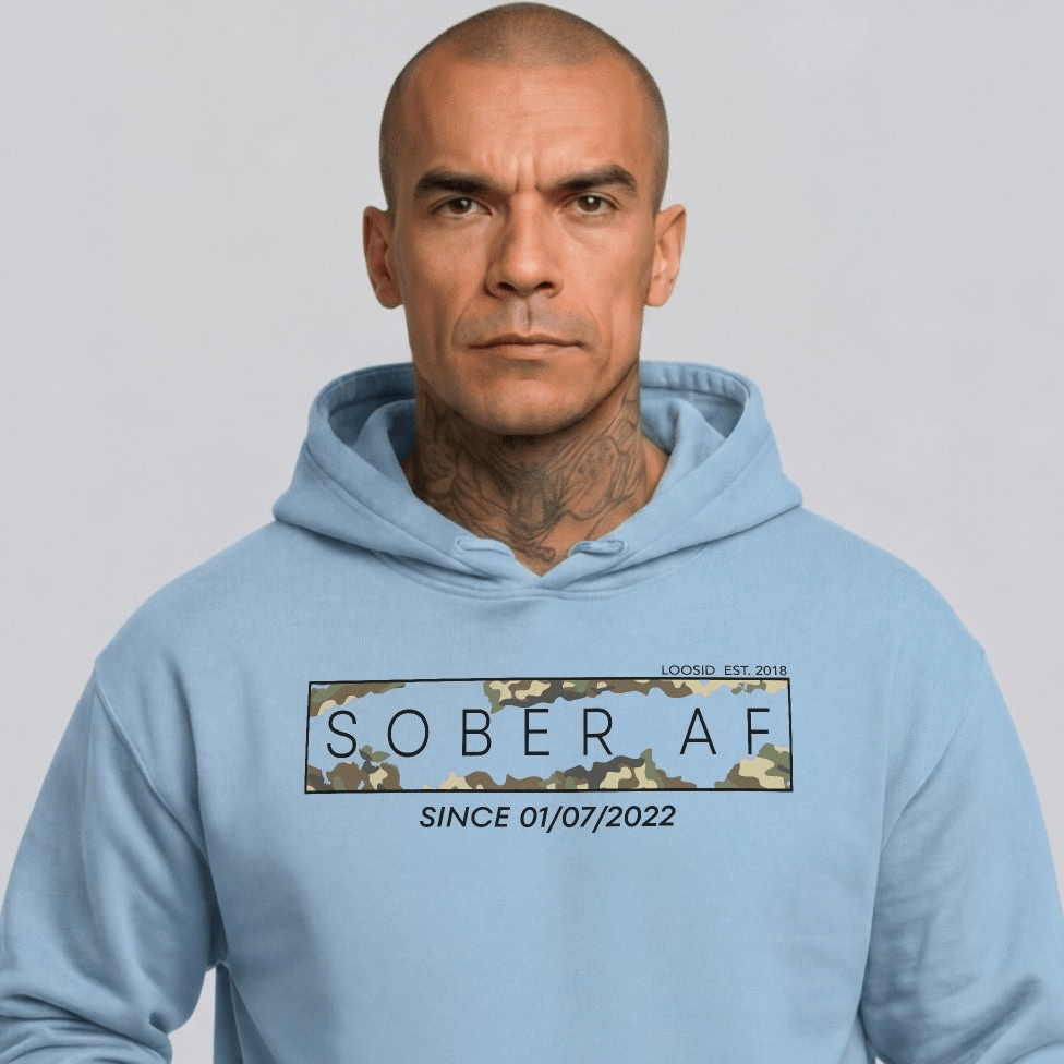 Recovery Hoodie | Men's Sober AF Camo Hoodie