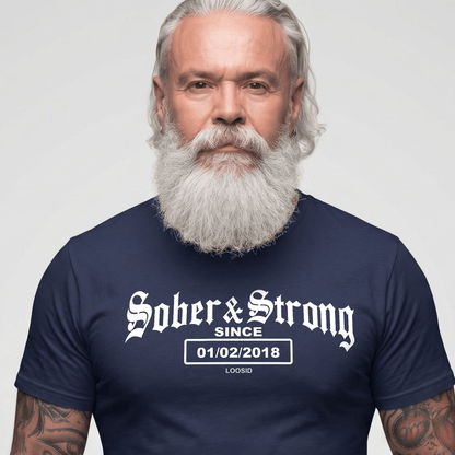 Old School Sober & Strong Sober T Shirt featuring the design (view 11)