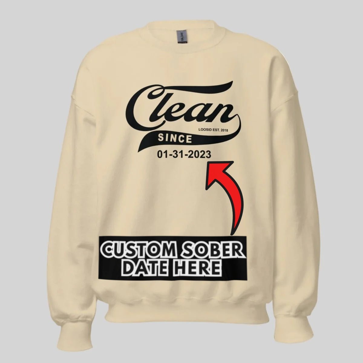 Clean Since Recovery Hoodie back view (view 27)