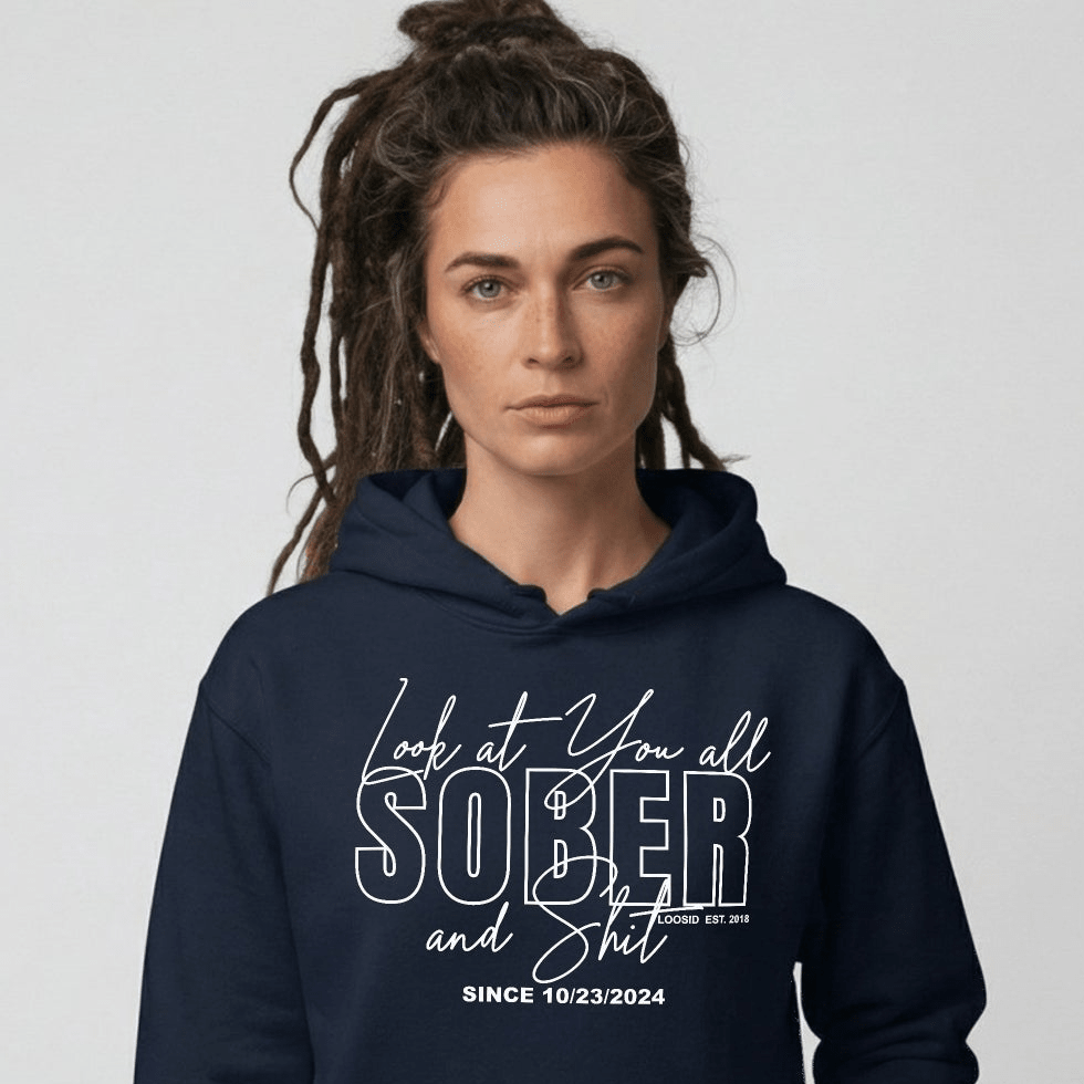 Look at You Sober Recovery Hoodie back view (view 7)