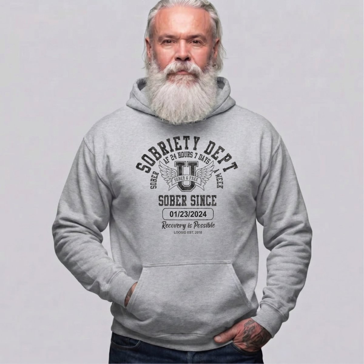 Recovery Hoodie | Men's Sobriety Dept 24/7 Hoodie