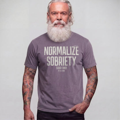 Washed Normalize Sobriety Unisex garment dyed Sober T Shirt side view (view 16)