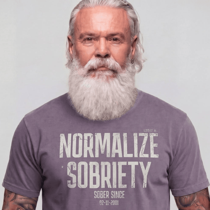 Washed Normalize Sobriety Unisex garment dyed Sober T Shirt lifestyle view (view 15)