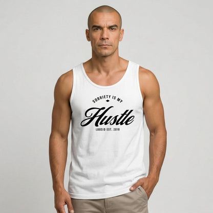 Sobriety is My Hustle Sober Tank Top fit detail (view 19)