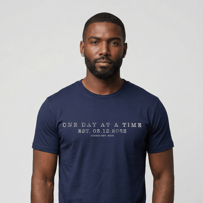 One Day At a Time Sober T Shirt fit detail (view 9)