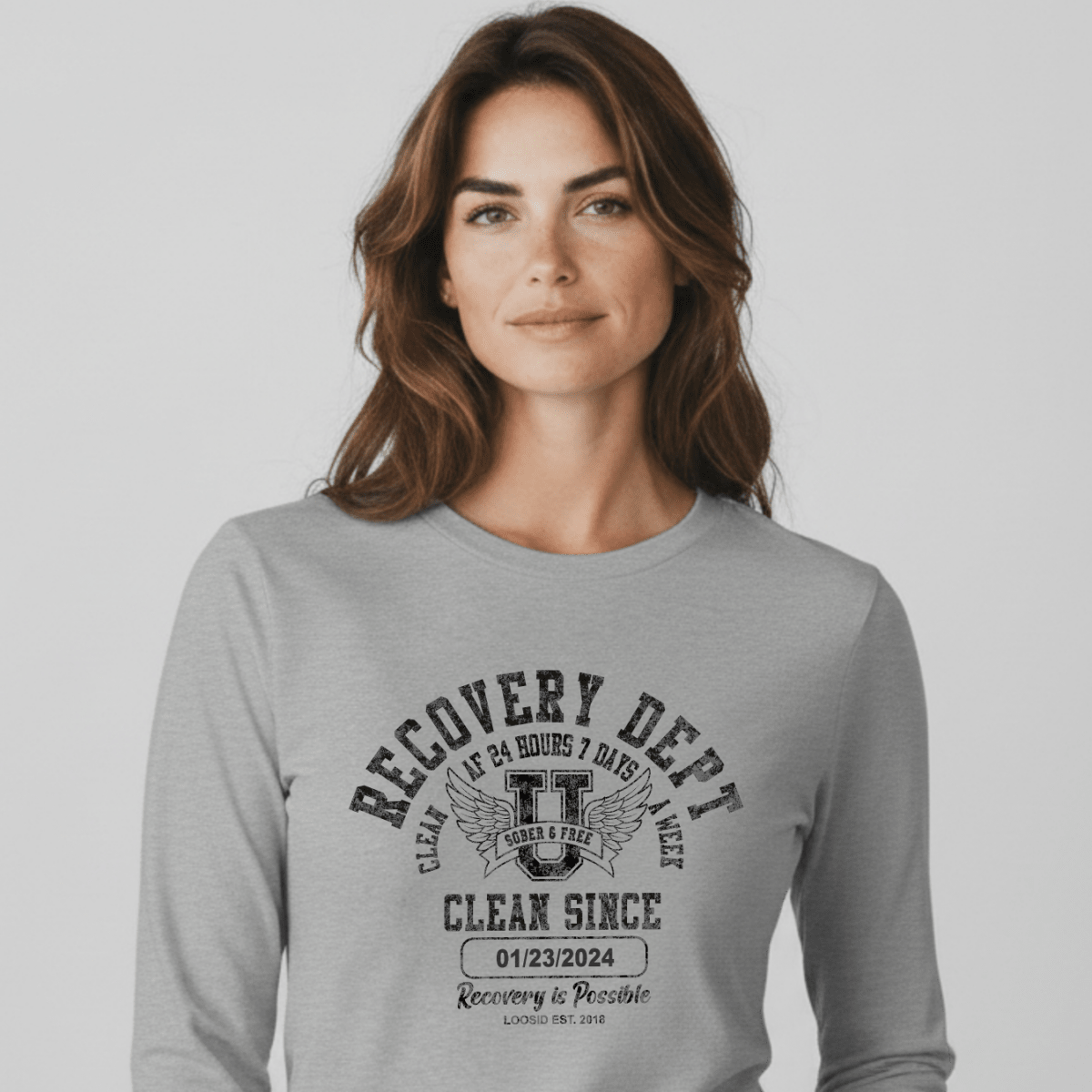 Recovery Dept 24 7 Long Sleeve Sober T Shirt fit detail (view 29)