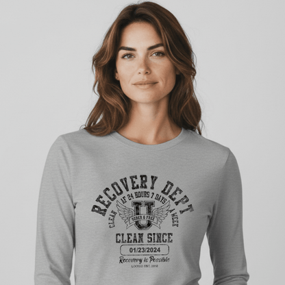 Recovery Dept 24 7 Long Sleeve Sober T Shirt fit detail (view 29)