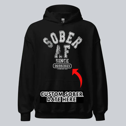 Sober AF Since Recovery Hoodie graphic detail (view 4)