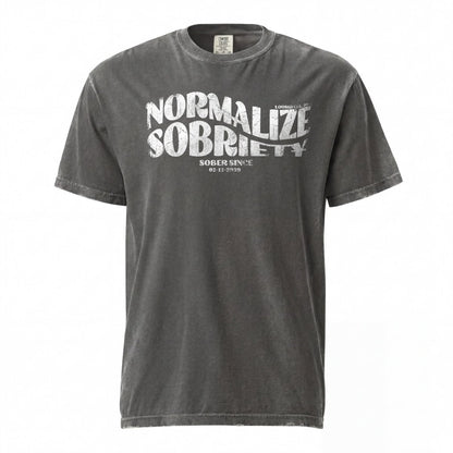 Normalize Sobriety Women garment dyed Sober T Shirt featuring the design (view 11)