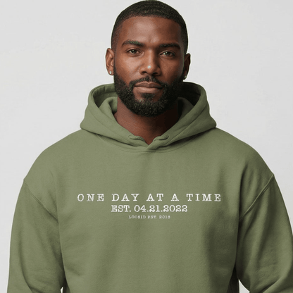 One Day At a Time Recovery Hoodie featuring the design (view 21)