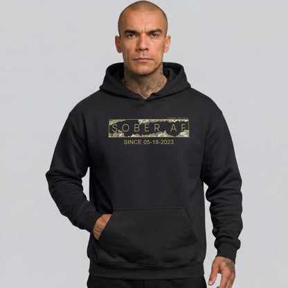 Recovery Hoodie | Men's Sober AF Camo Hoodie