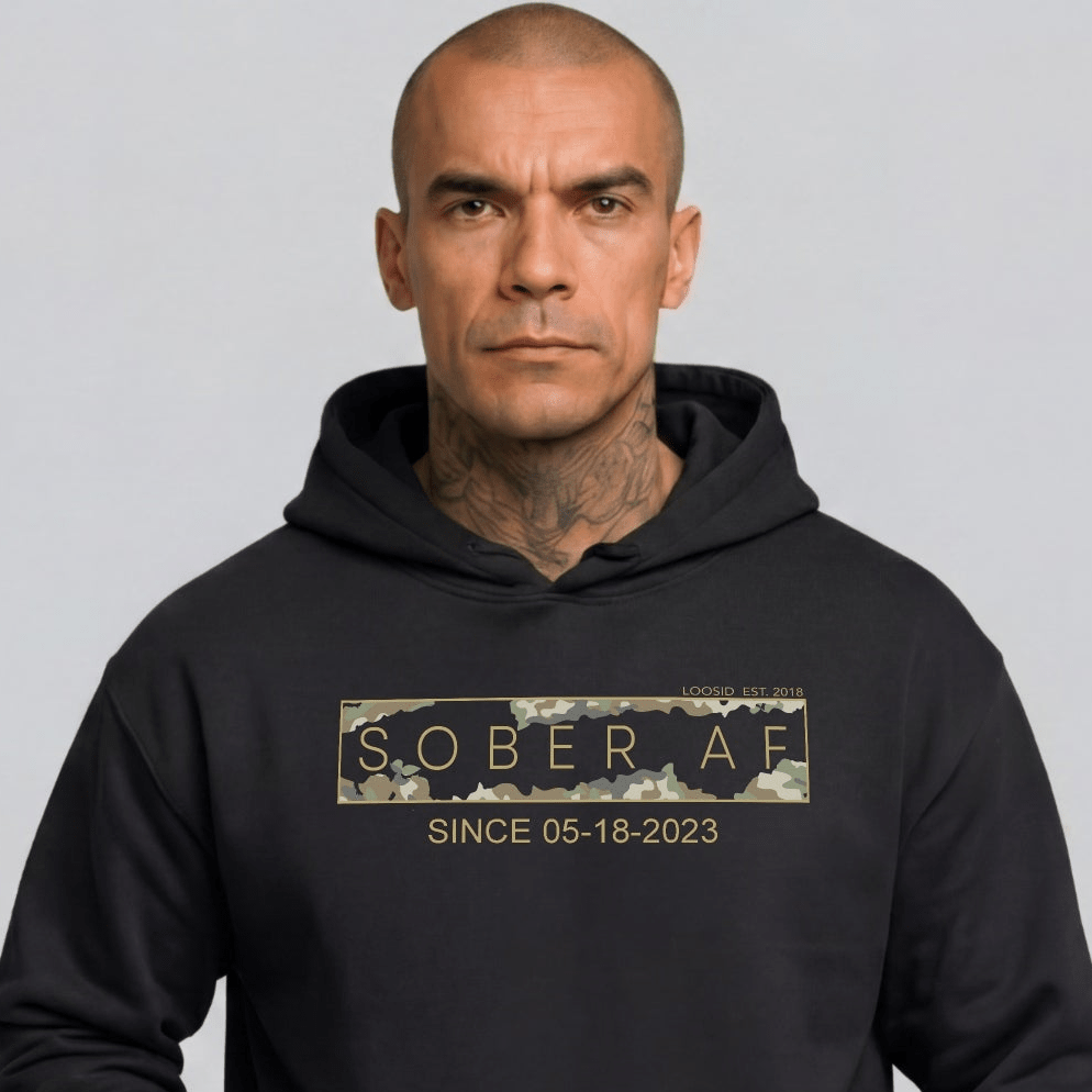 Recovery Hoodie | Men's Sober AF Camo Hoodie