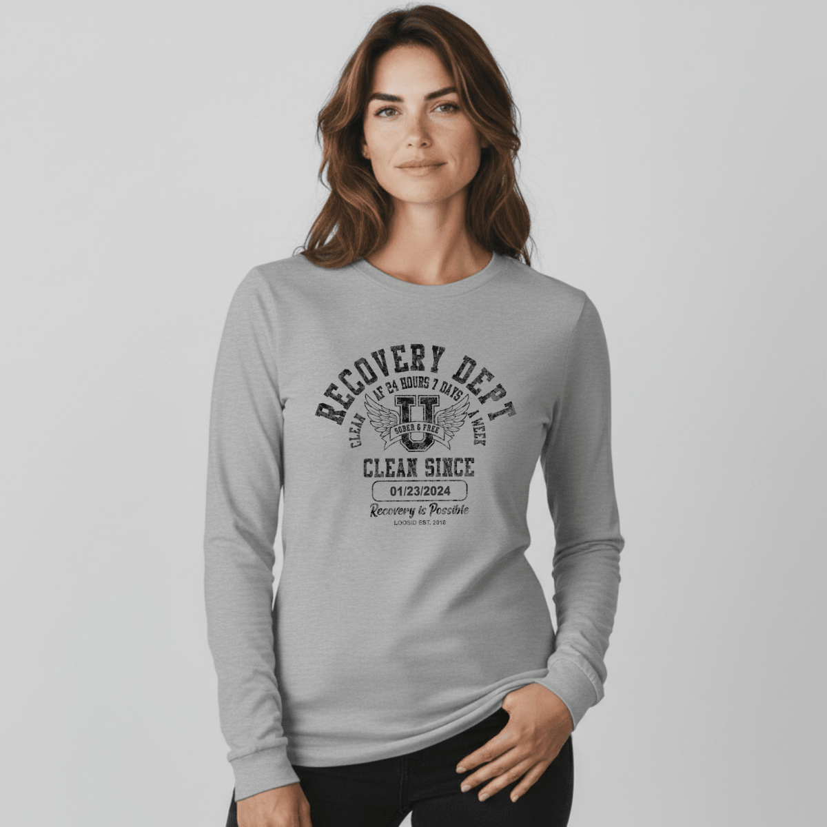 Recovery Dept 24 7 Long Sleeve Sober T Shirt product photo (view 30)