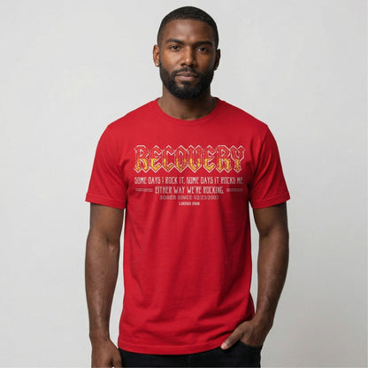 Recovery Rock Sober T Shirt back view (view 17)