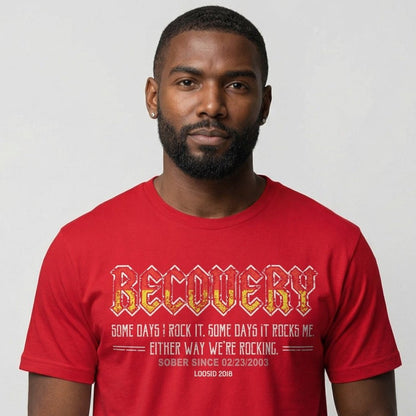 Recovery Rock Sober T Shirt side view (view 16)