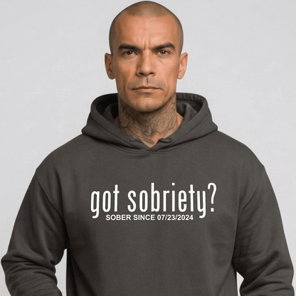 Got Sobriety Recovery Hoodie flat lay styled image (view 13)