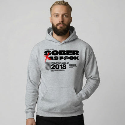 Sober As F*ck Recovery Hoodie back view (view 7)