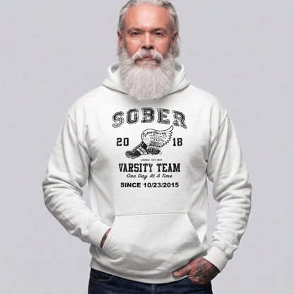 Sober Varsity Team Recovery Hoodie fit detail (view 9)